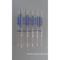 Clear Glass Tube with Blue Print